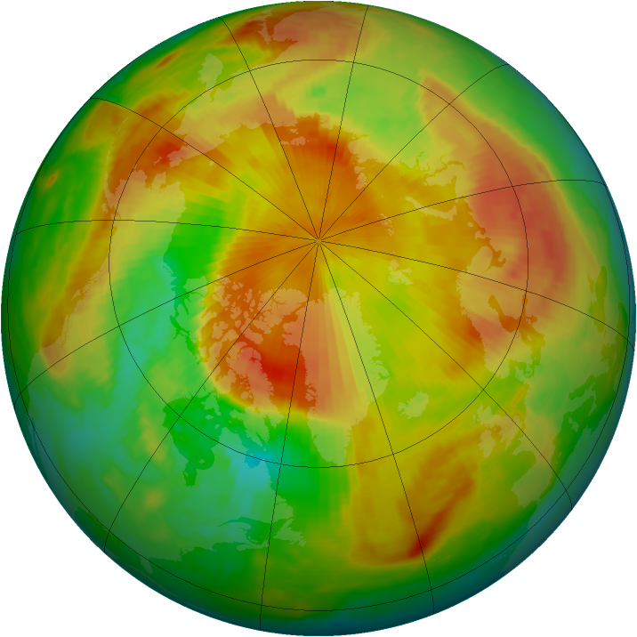 Arctic ozone map for 08 May 1999